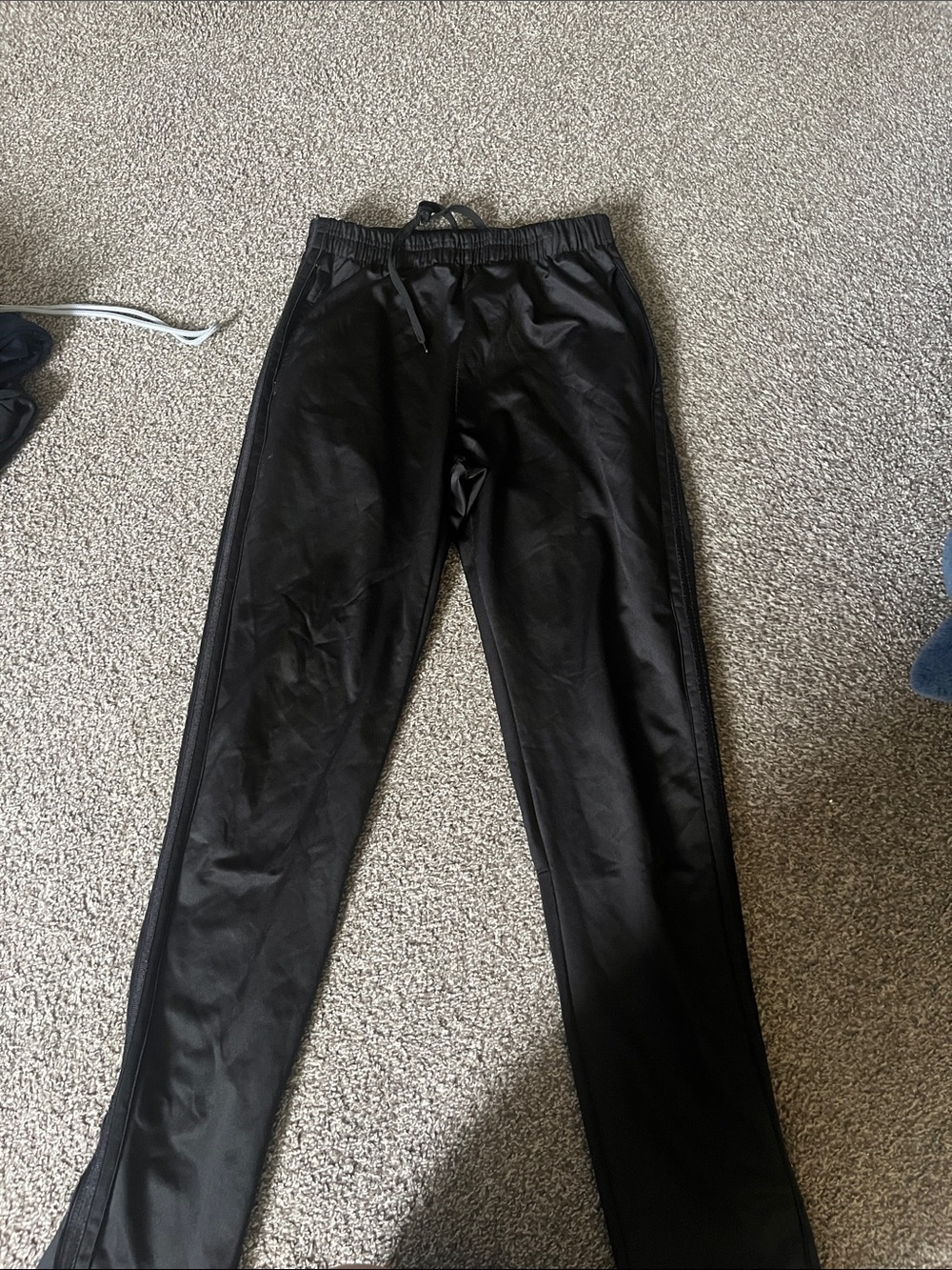 Men's Black Athletic Track Pants - Drawstring Waist